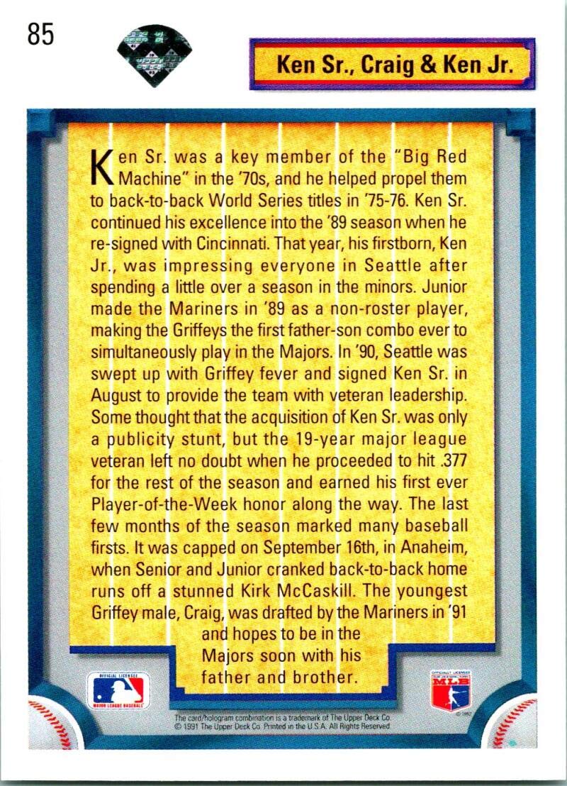 Ken Griffey Jr. サイン入りカード 1992 グリフィー Ken Griffey Jr 1992 Fleer Ultra All Star Autograph Card #6